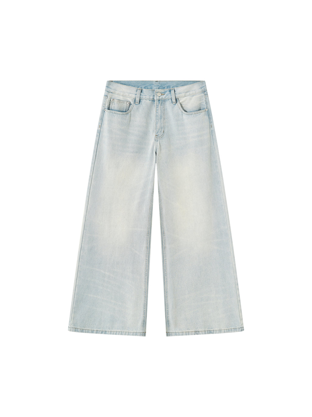 Men’s Vintage Wash Wide Leg Denim Jeans front product view