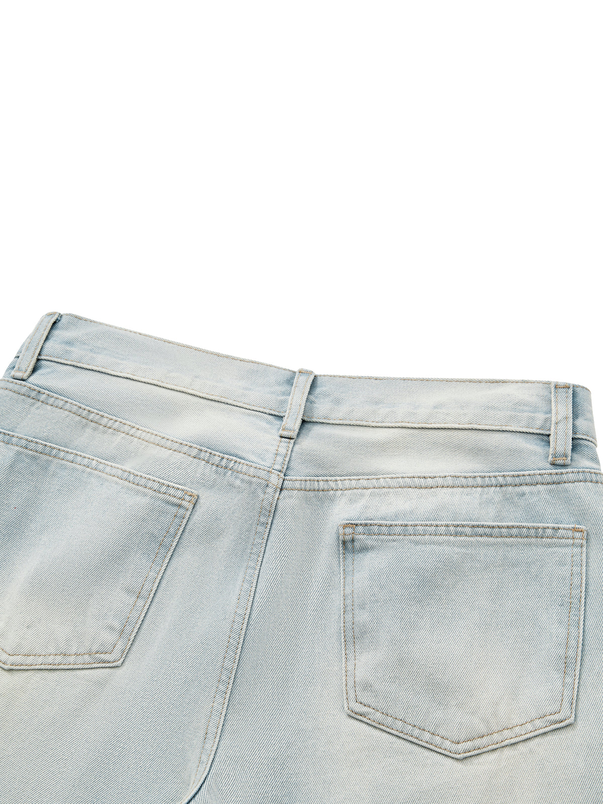 Men’s Vintage Wash Wide Leg Denim Jeans back pocket detail