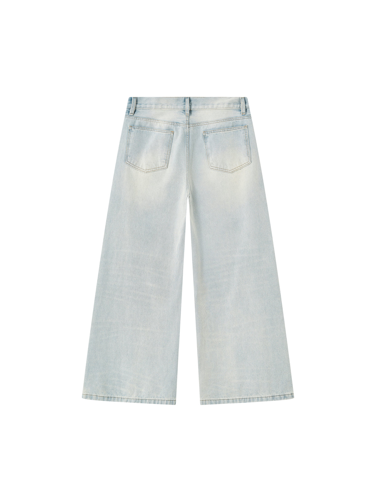 Men’s Vintage Wash Wide Leg Denim Jeans back product view