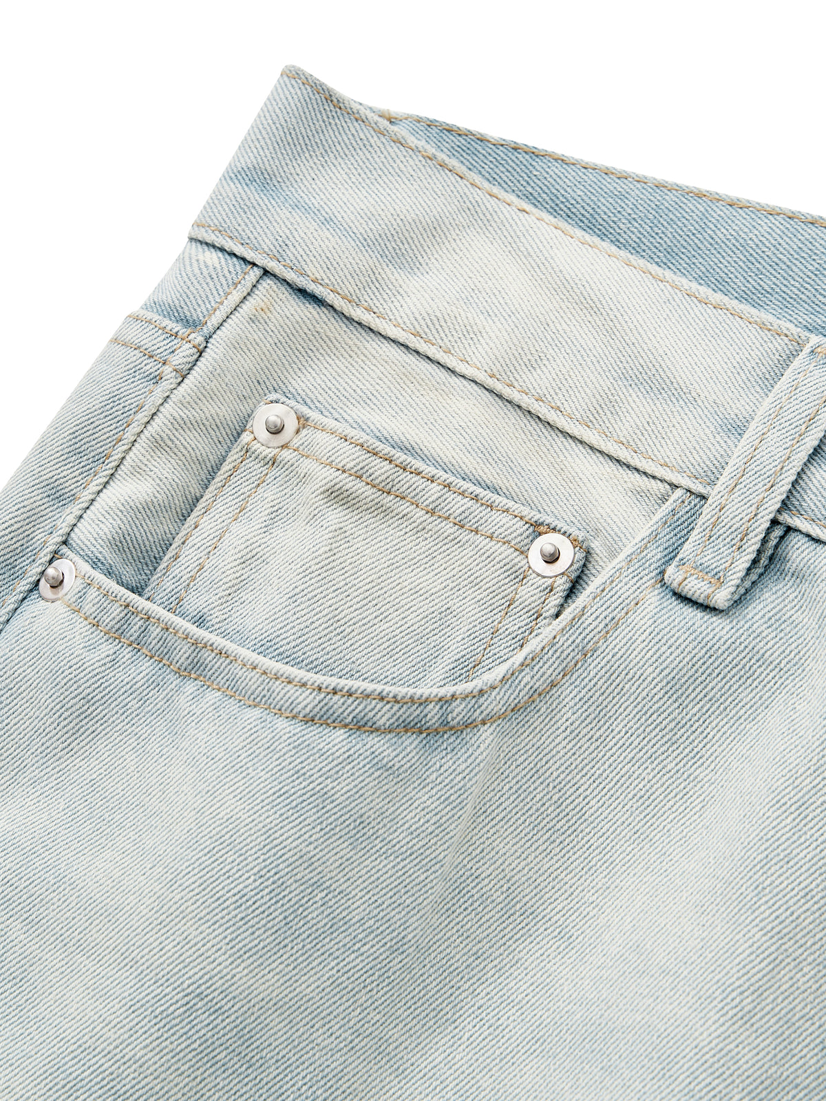 Men’s Vintage Wash Wide Leg Denim Jeans front pocket detail