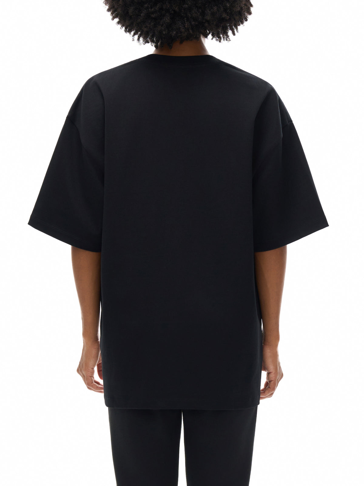 Off Script Heavyweight Drop Shoulder T-Shirt on female model back three-quarter view