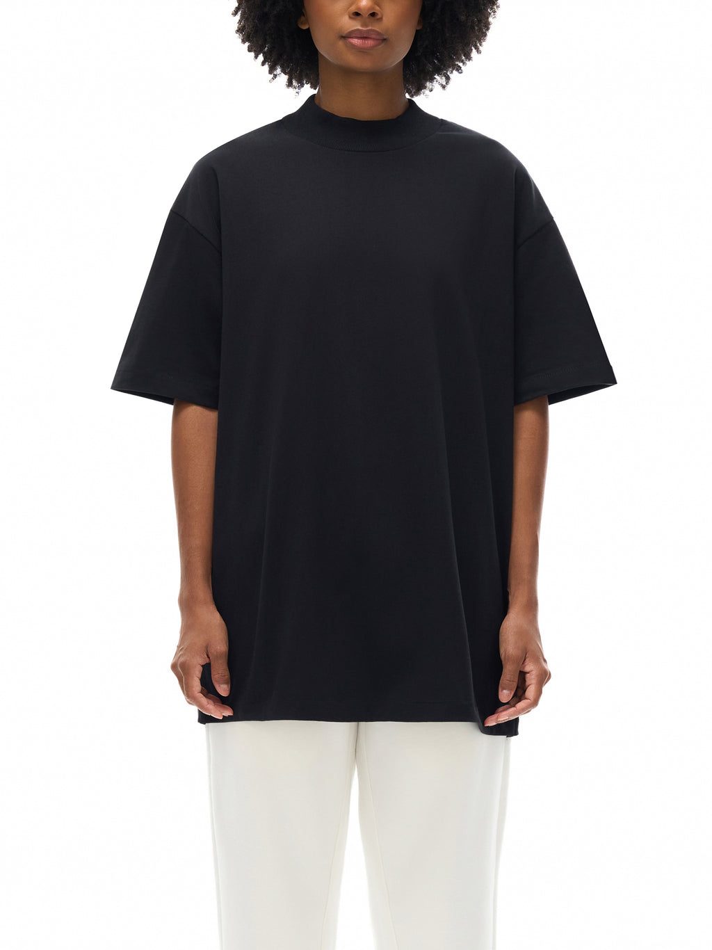 Off Script Essential Cotton T-Shirt on female model front view