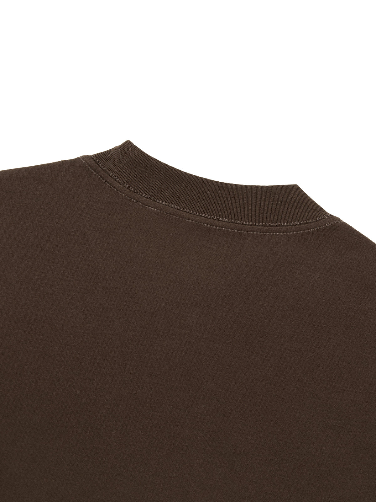 Off Script Essential Crewneck Long-Sleeve T-Shirt shoulder and neck seam detail