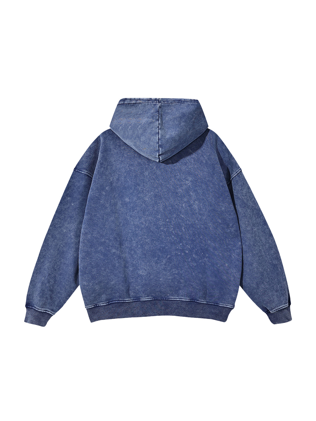 Off Script snow-washed oversized cotton hoodie, Dark Blue back