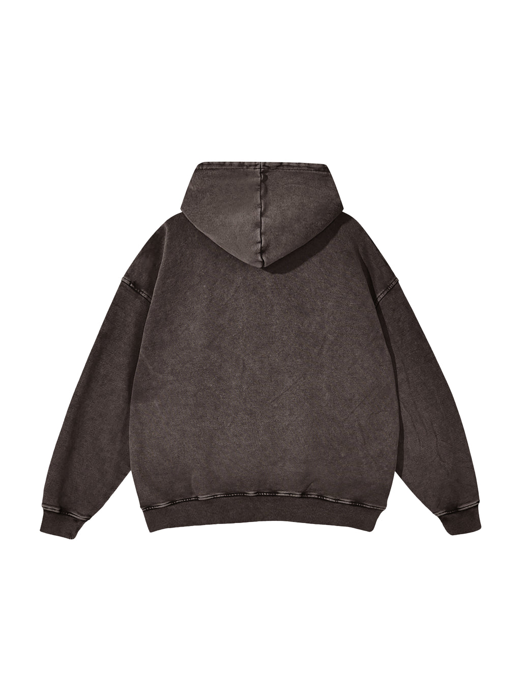 Off Script snow-washed oversized cotton hoodie, Dark Gray back