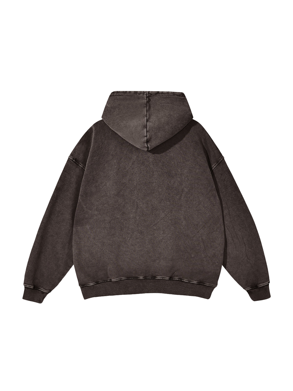 Off Script snow-washed oversized cotton hoodie, Dark Gray back