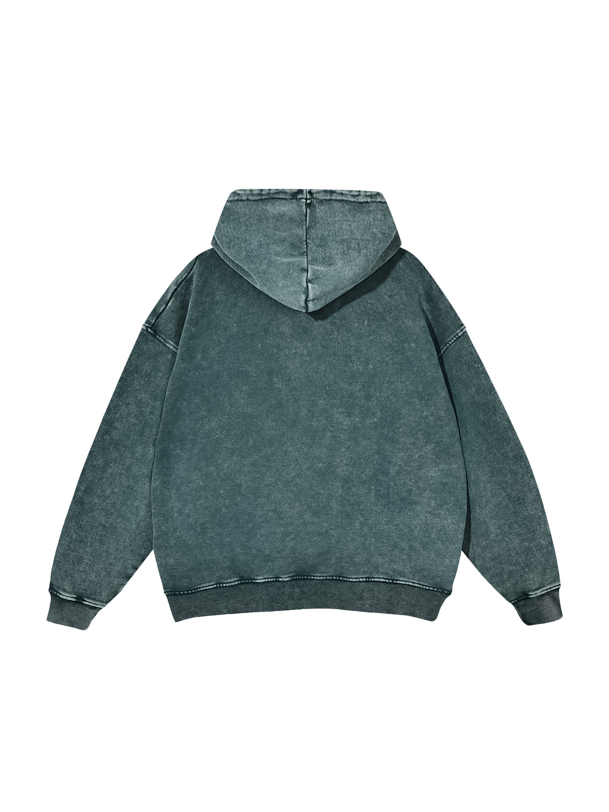 Off Script snow-washed oversized cotton hoodie, Dark Green back