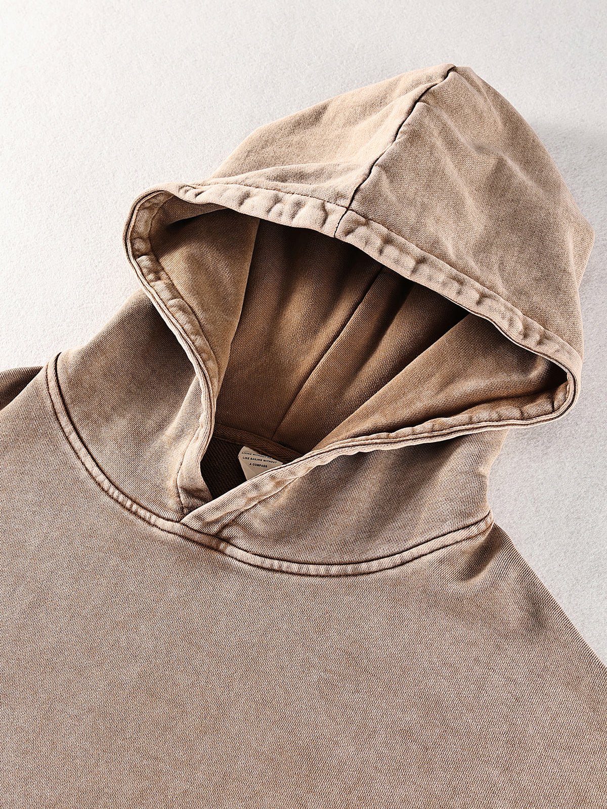 Off Script snow-washed oversized cotton hoodie, garment detail 1