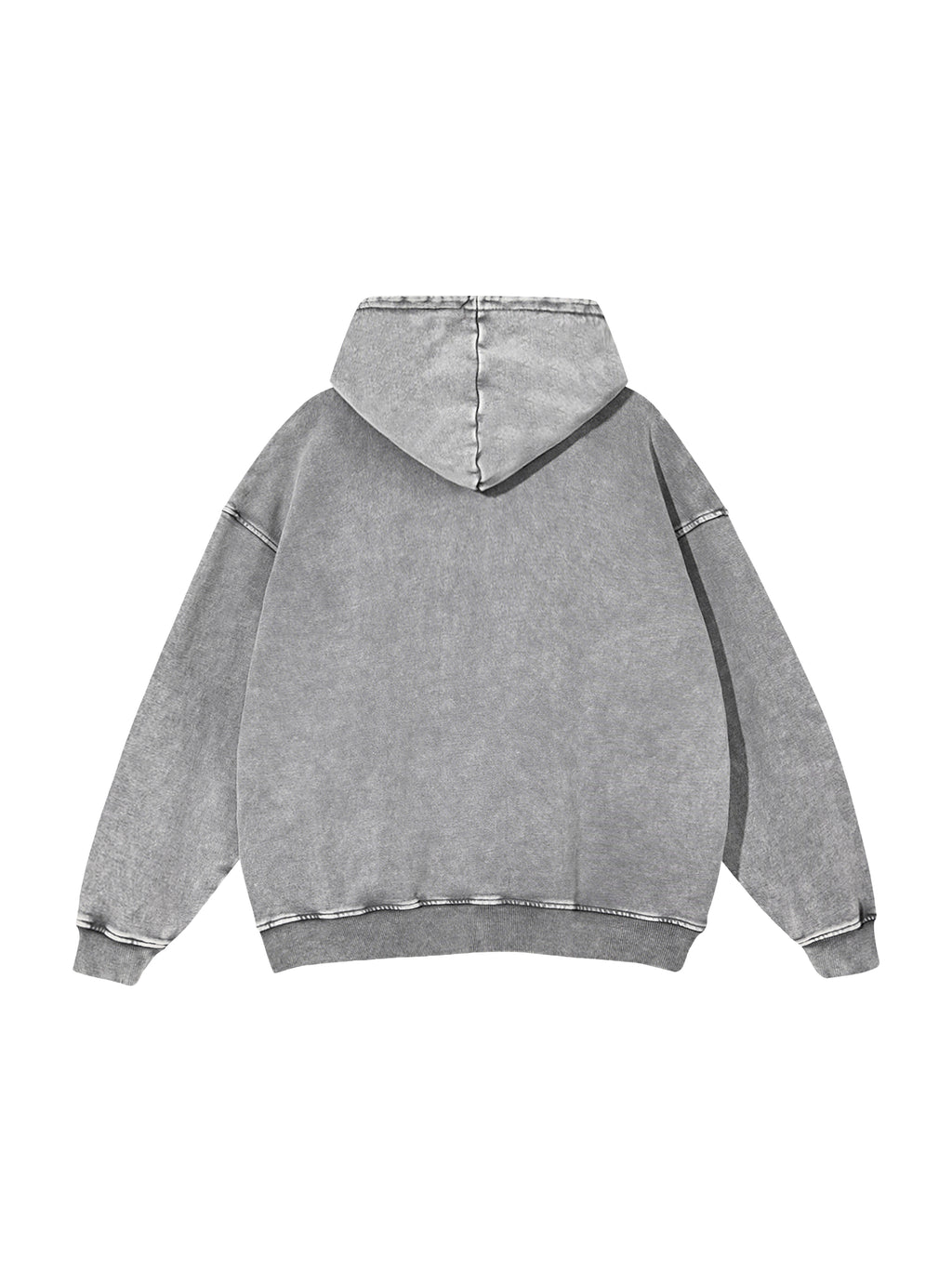 Off Script snow-washed oversized cotton hoodie, Light Gray back