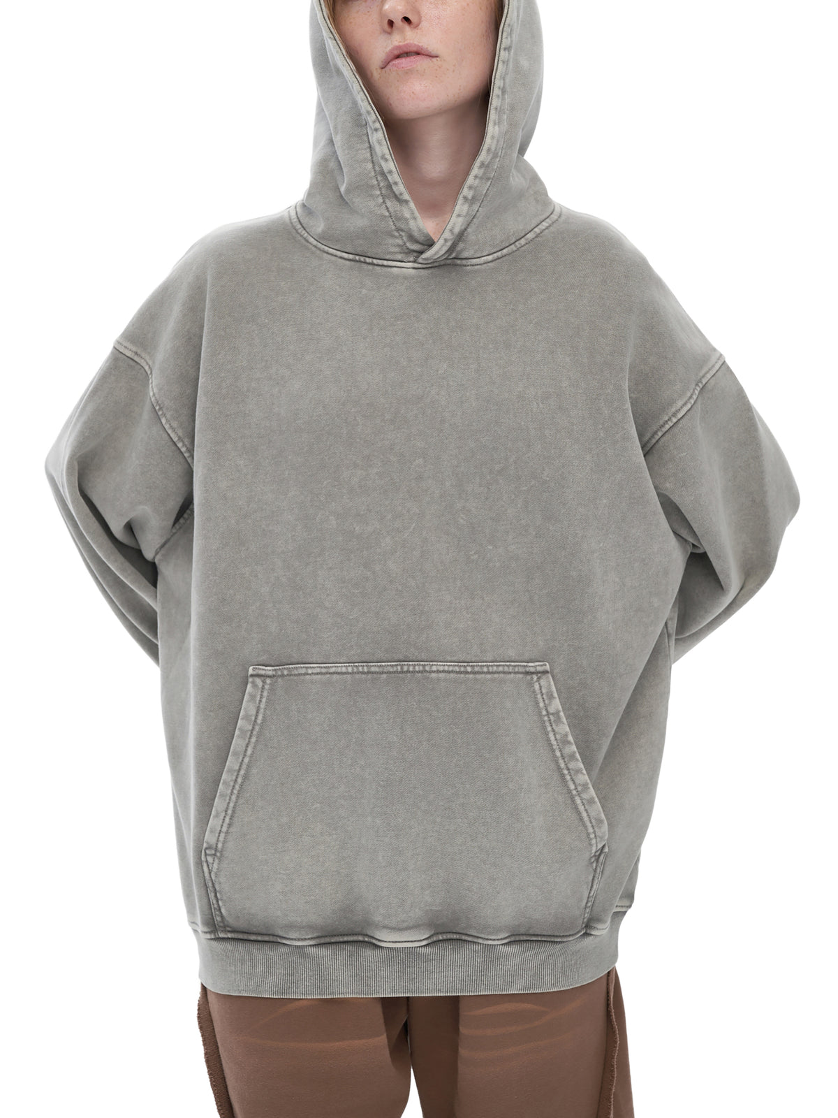Off Script snow-washed oversized cotton hoodie, model view 12