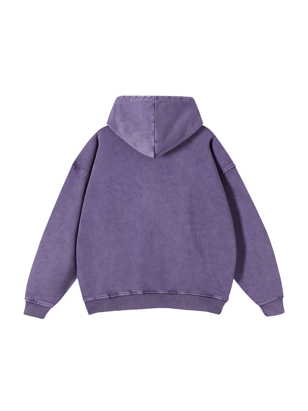 Off Script snow-washed oversized cotton hoodie, Purple back