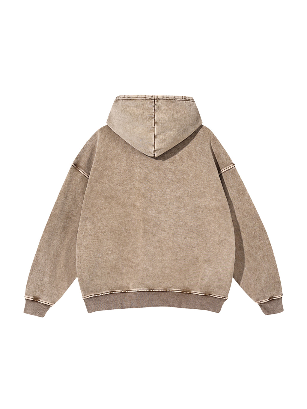 Off Script snow-washed oversized cotton hoodie, Sand back