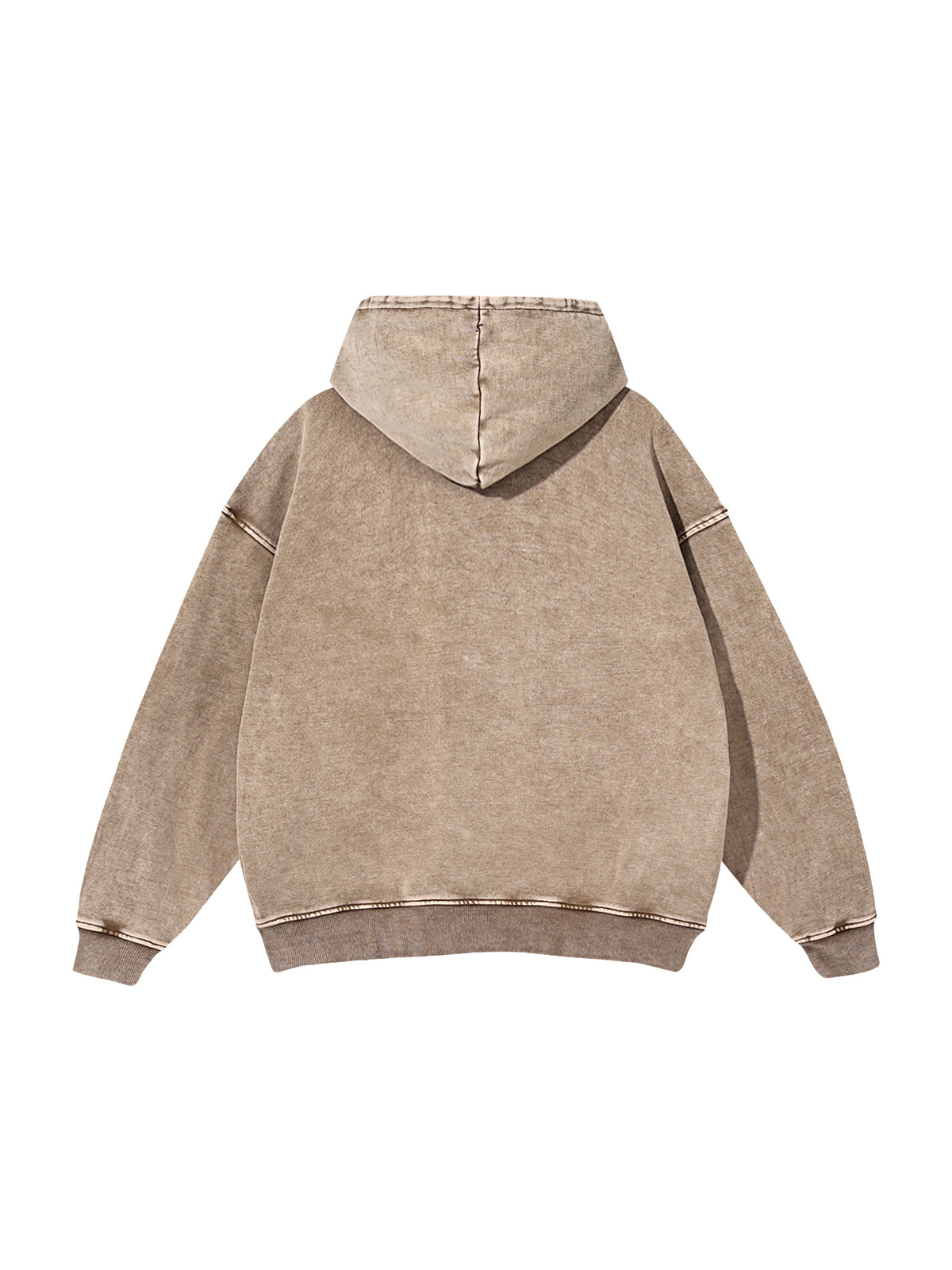 Off Script snow-washed oversized cotton hoodie, Sand back