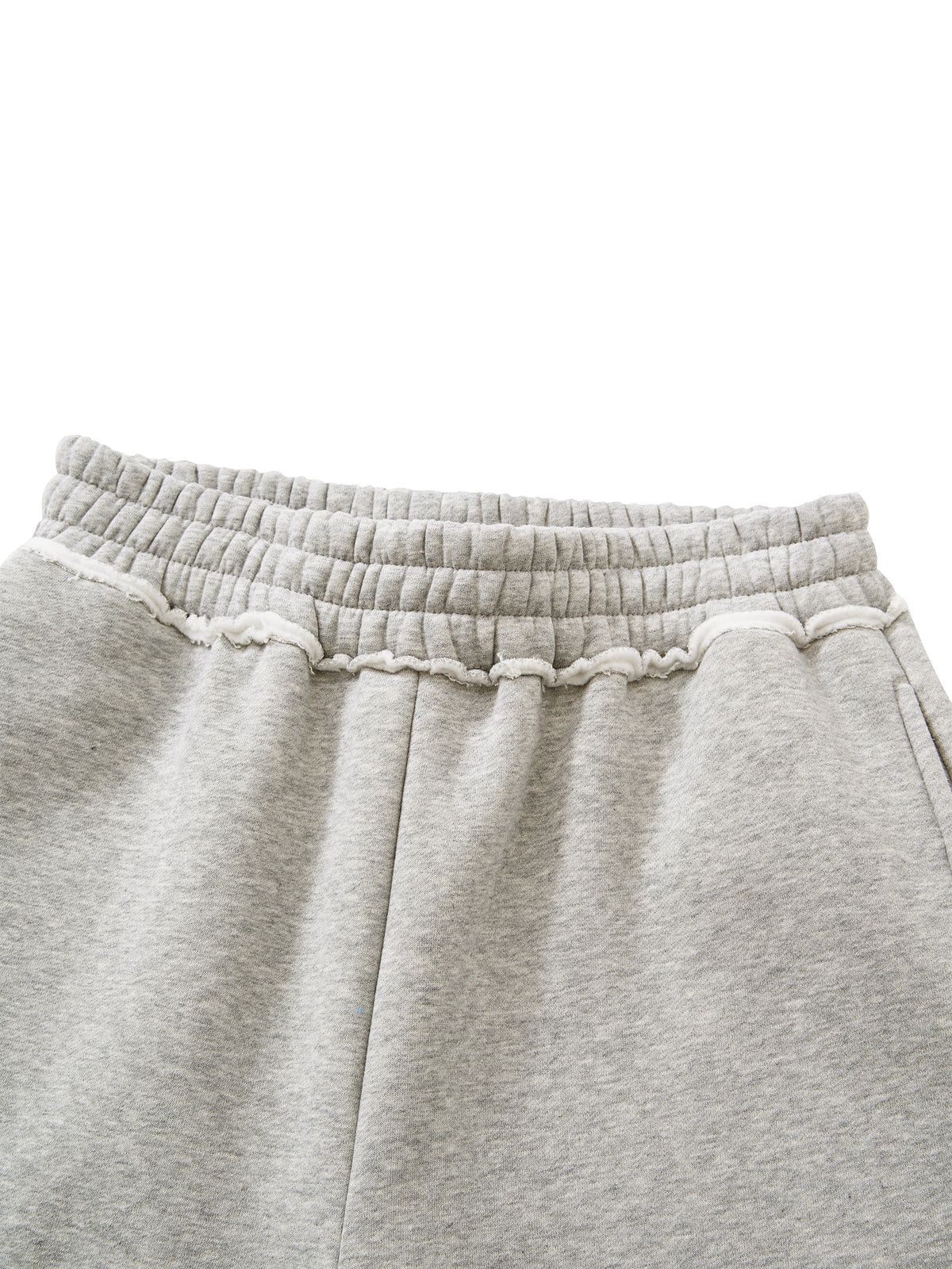 Off Script Unisex Raw Edge Fleece Shorts detail view 14