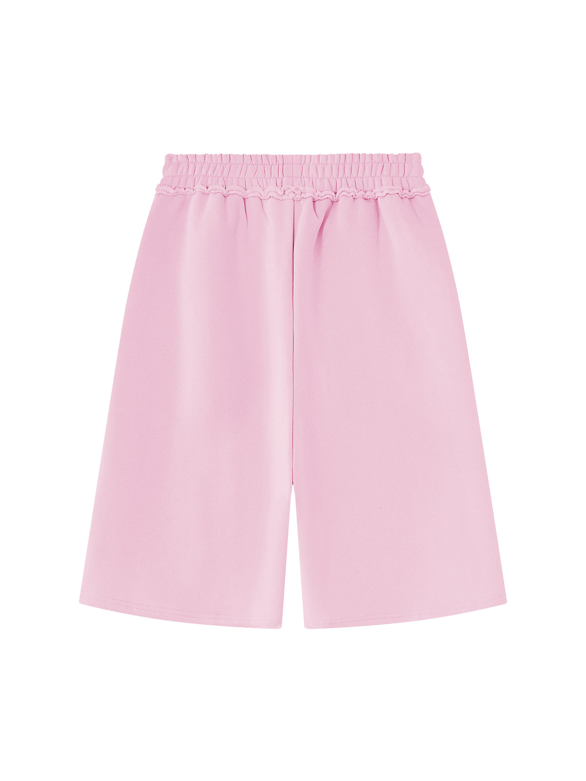 Off Script Unisex Raw Edge Fleece Shorts Pink back view