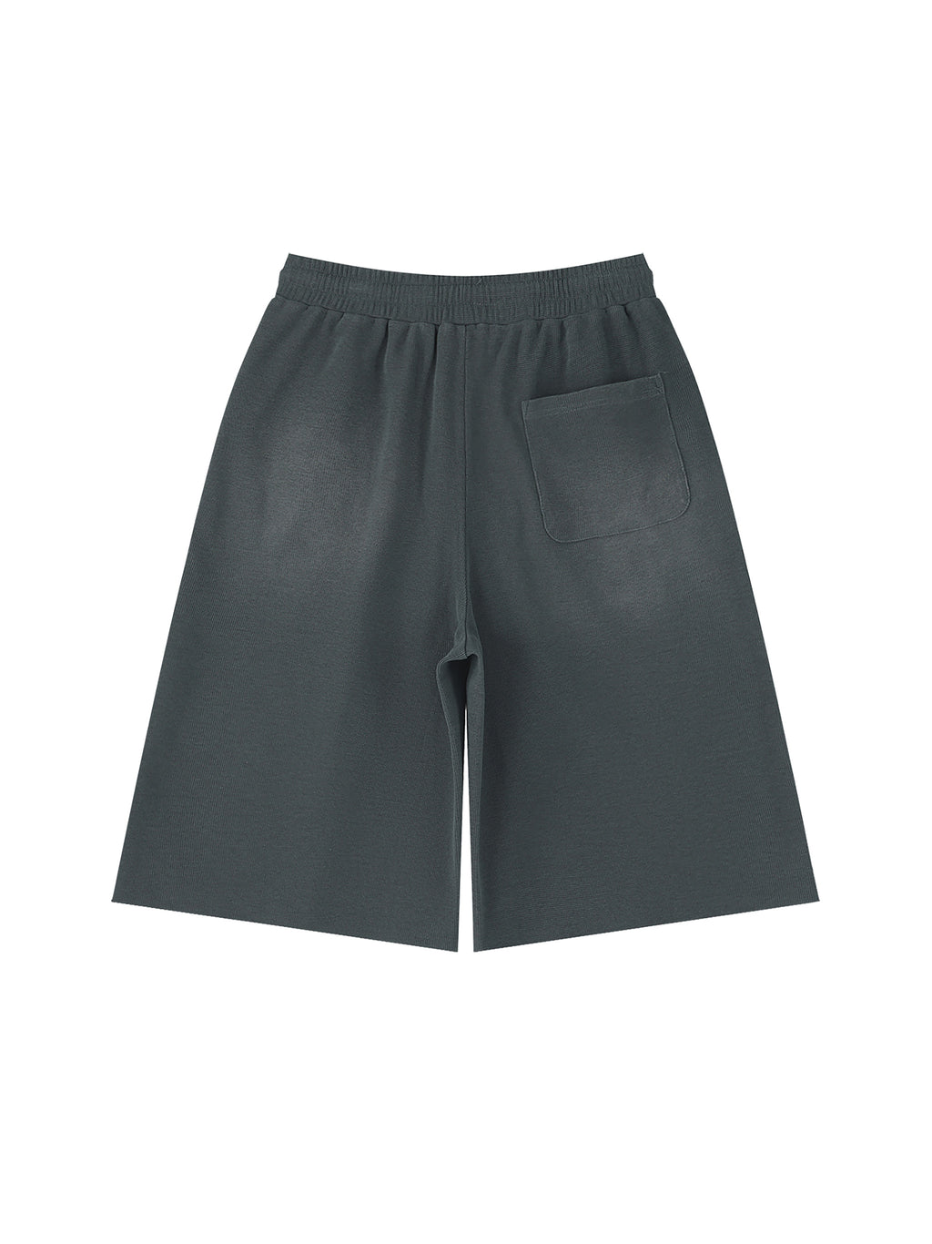 Off Script Unisex Sunfade Raw Edge Shorts Gray back view