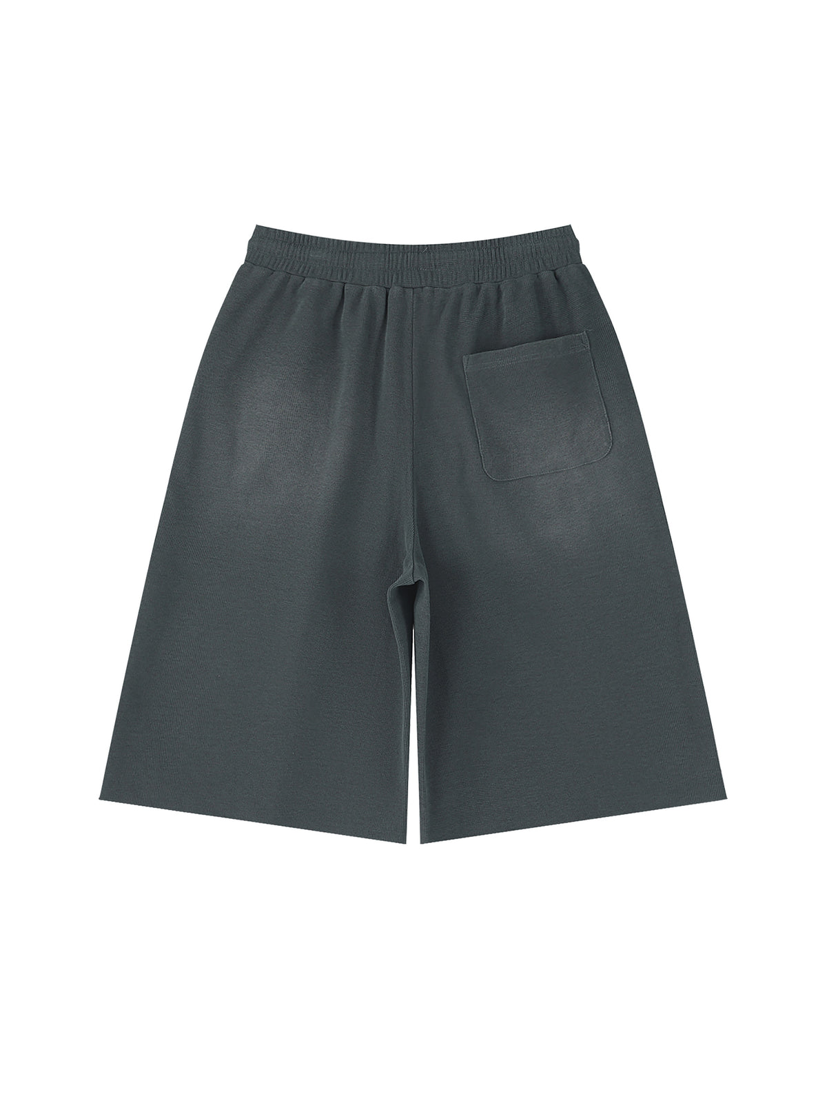 Off Script Unisex Sunfade Raw Edge Shorts Gray back view