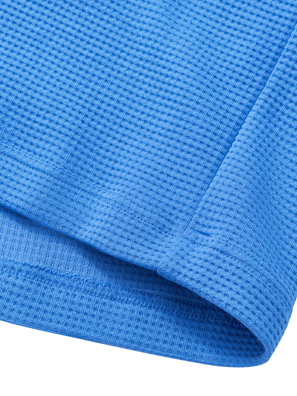 Off Script Unisex Waffle Shorts Colourful Blue hem detail