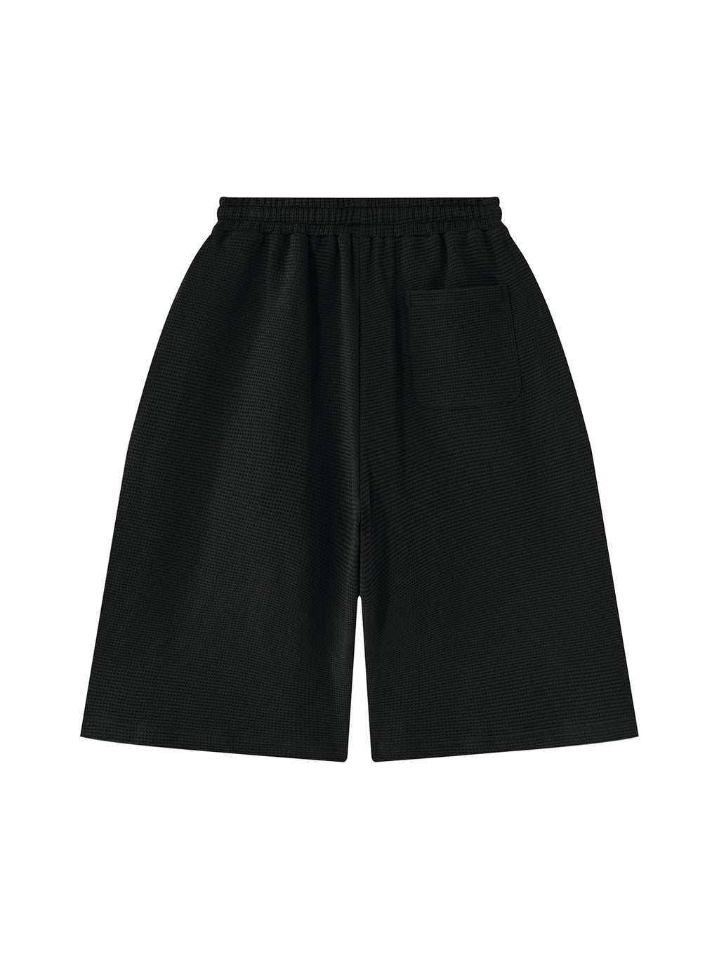 Off Script Unisex Waffle Shorts Black back view