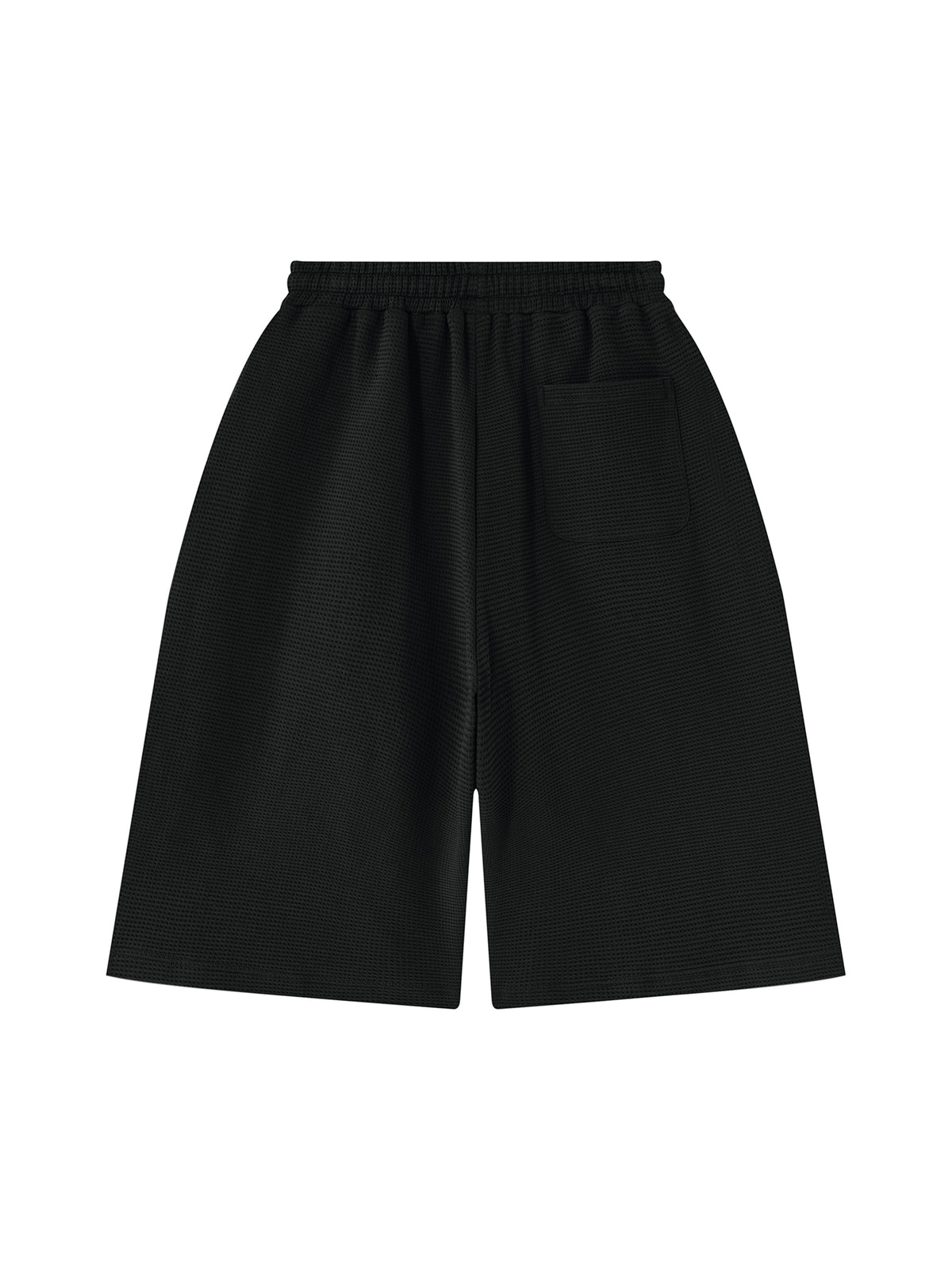 Off Script Unisex Waffle Shorts Black back view