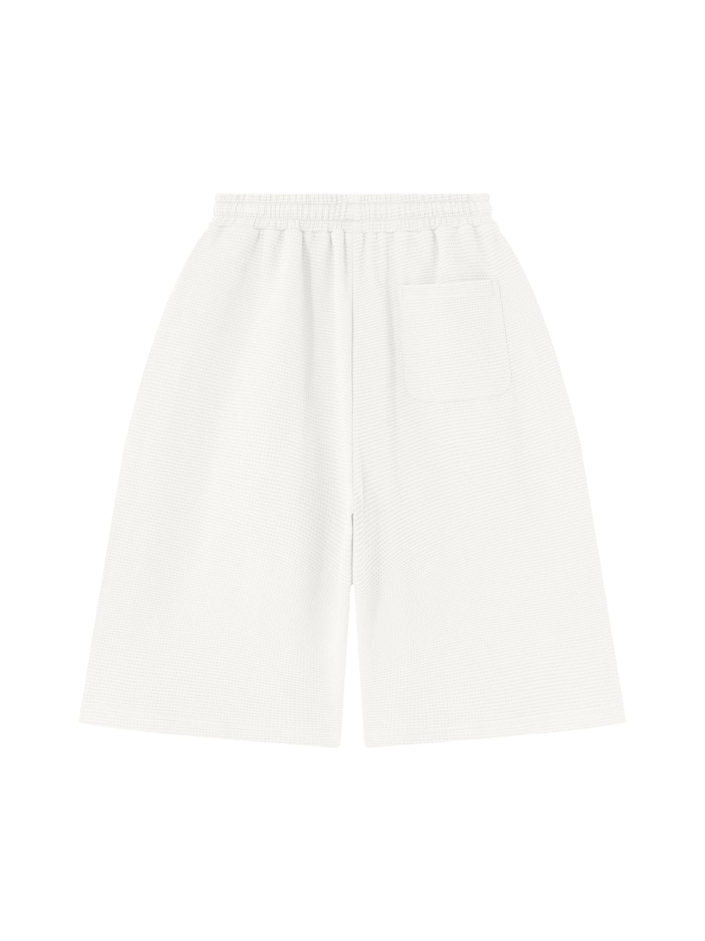 Off Script Unisex Waffle Shorts White back view