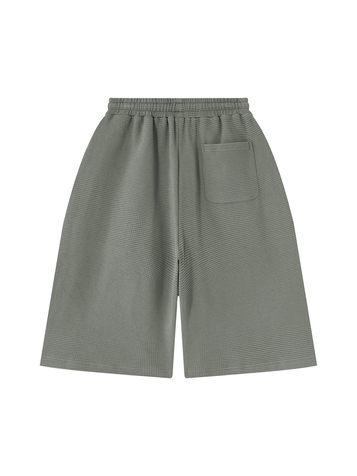 Off Script Unisex Waffle Shorts Gray back view