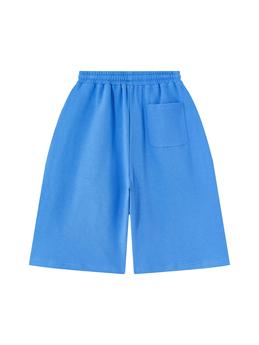 Off Script Unisex Waffle Shorts Colourful Blue back view