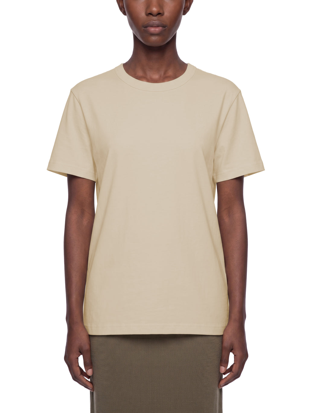 Off Script Unisex Heavyweight Cotton T-Shirt on female model front view