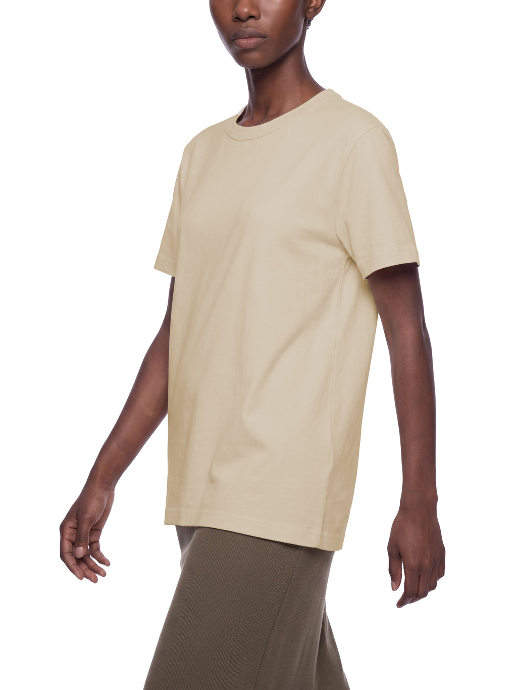 Off Script Unisex Heavyweight Cotton T-Shirt on female model casual front view
