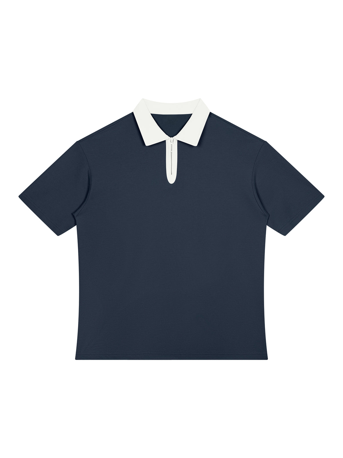 Off Script Unisex Color Block Quarter-Zip Polo Shirt front product view