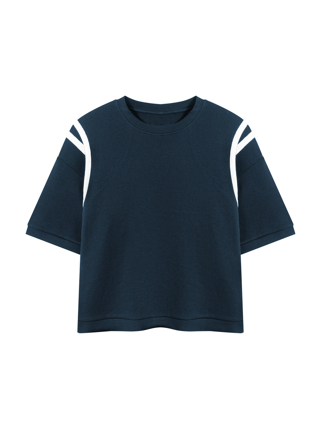 Off Script Unisex Color Block Waffle Boxy T-Shirt front product view