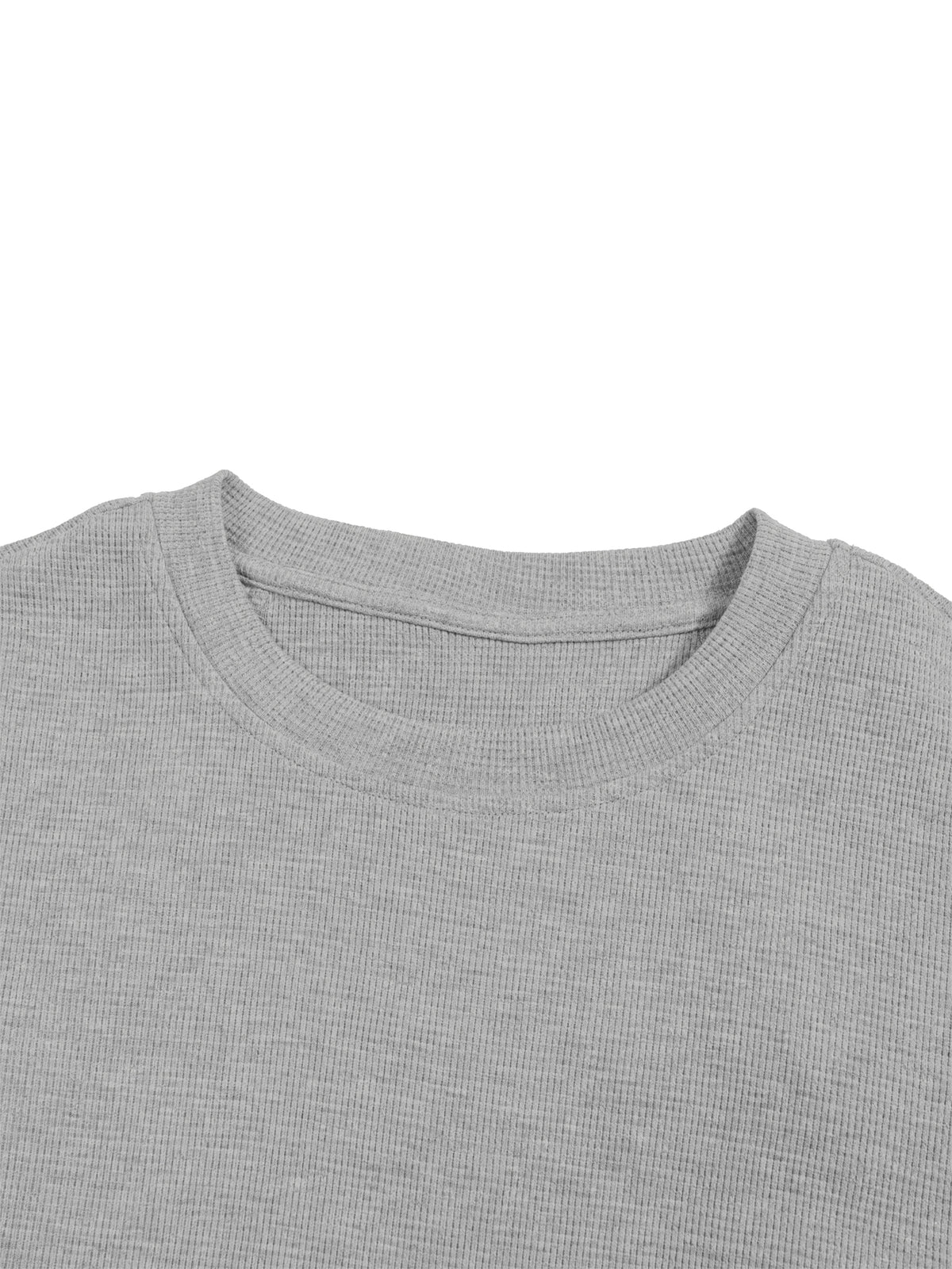 Off Script Unisex Color Block Waffle Boxy T-Shirt neckline detail