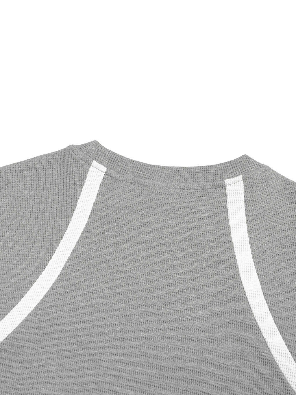 Off Script Unisex Color Block Waffle Boxy T-Shirt shoulder seam detail