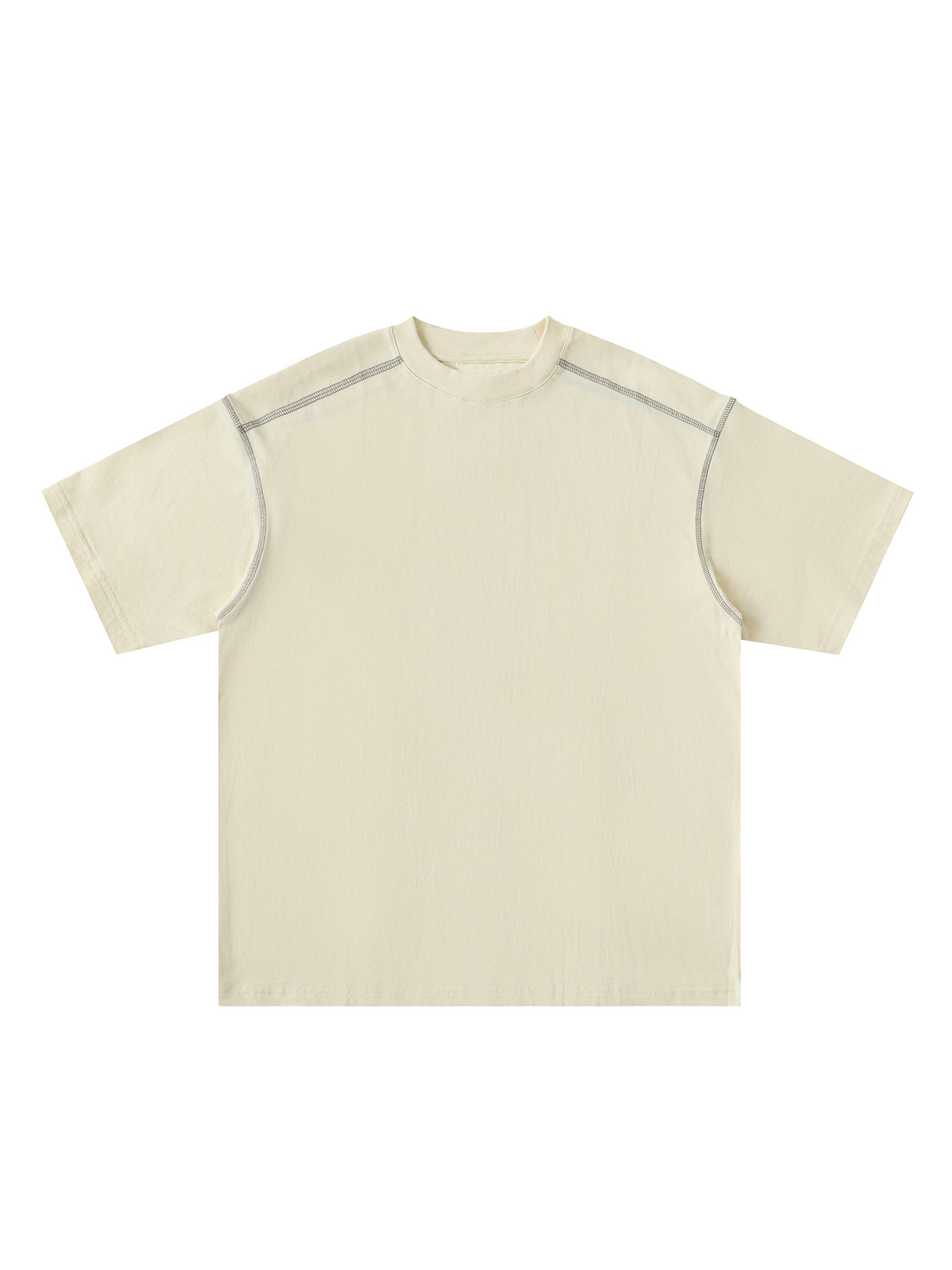 Oversized Contrast-Stitched Cotton Tee - image 1