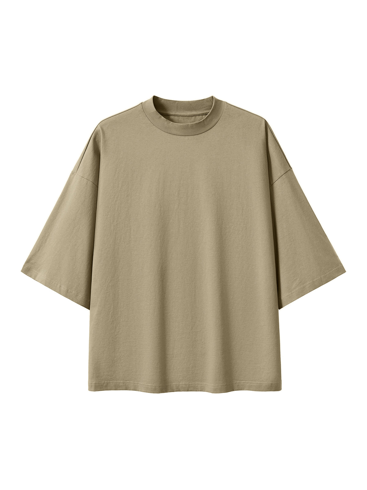 Oversized Drop Shoulder T-Shirt – Gray Green front view