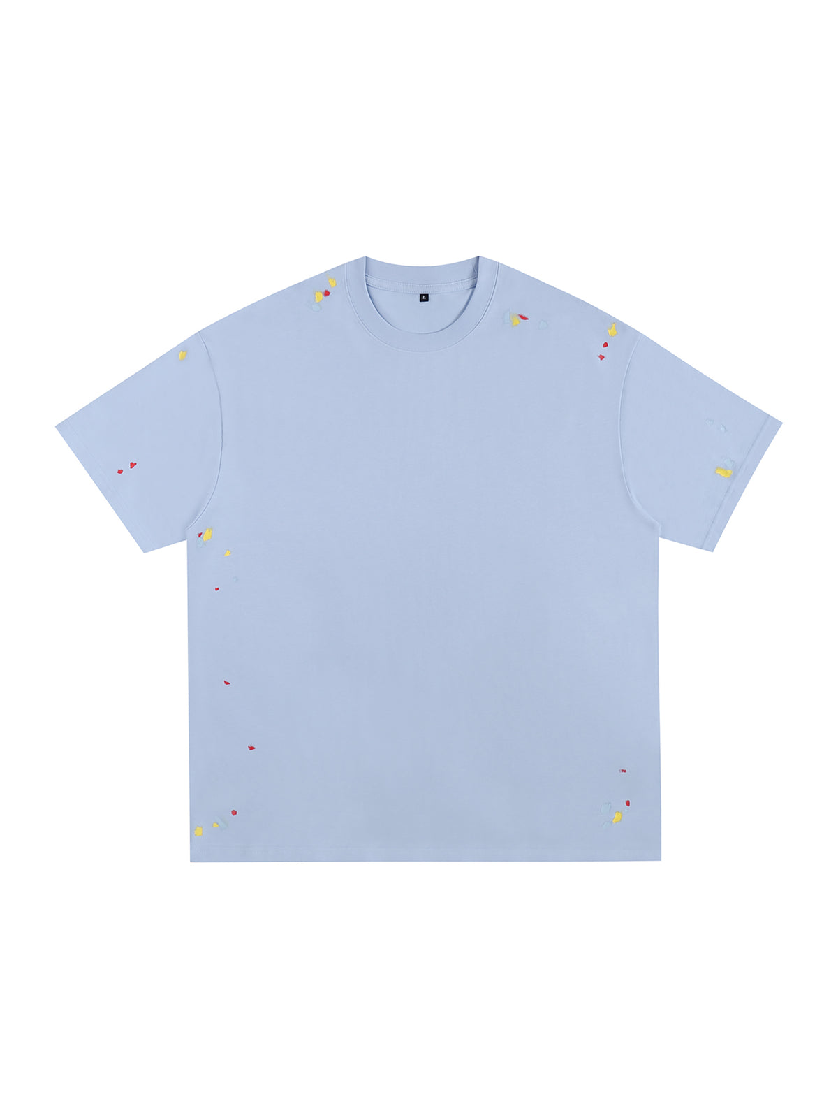 Paint Splatter T-Shirt – Light Blue front view