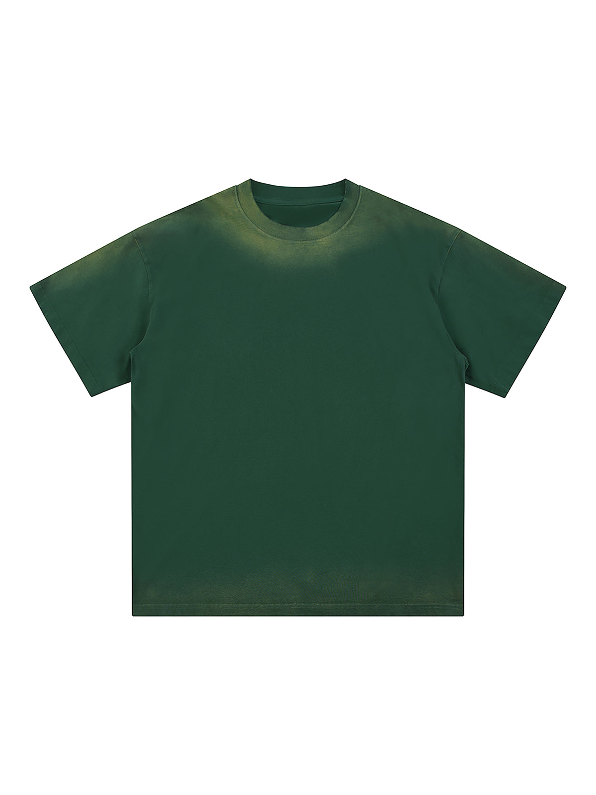 Petite Crew Neck Sunfade Edge T-Shirt – Moss Green front view