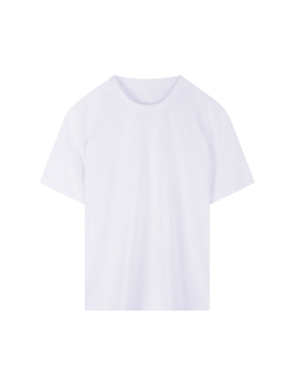 Raglan Sleeve Mesh T-Shirt – White front view