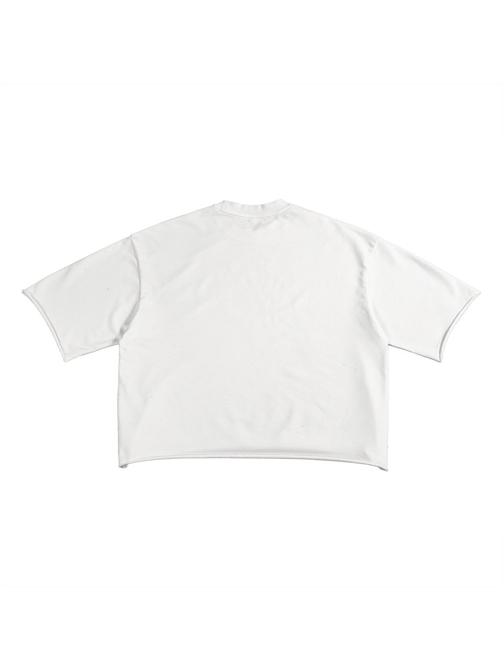 White Unisex French Terry Raw-Edge T-Shirt back view