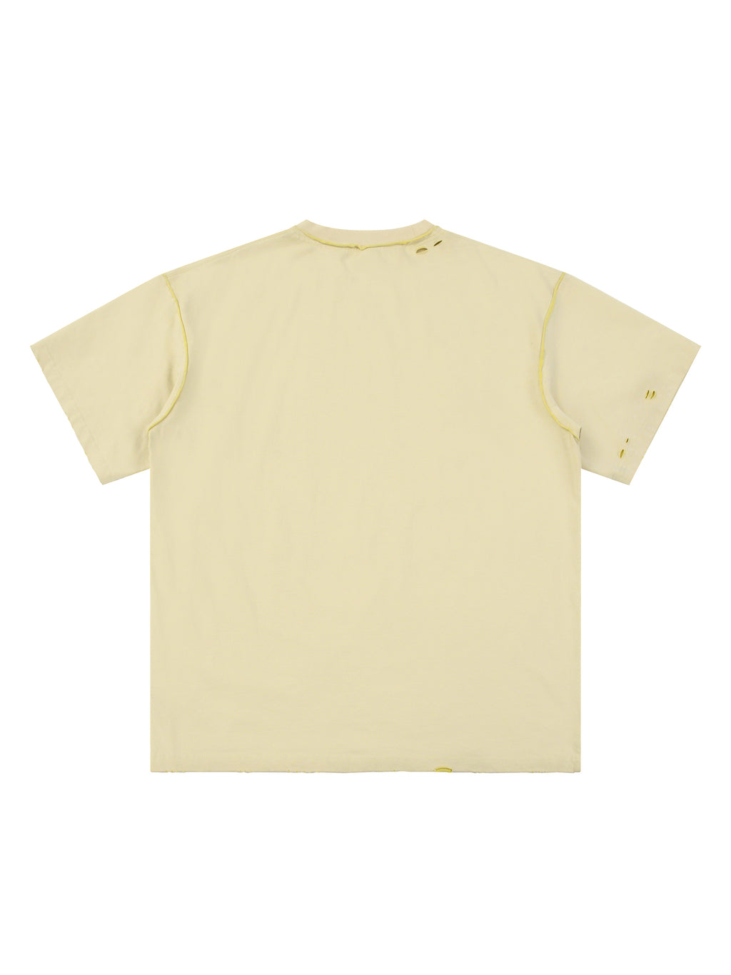 Light Apricot with Yellow Unisex Hand-Frayed Reversible T-Shirt back view