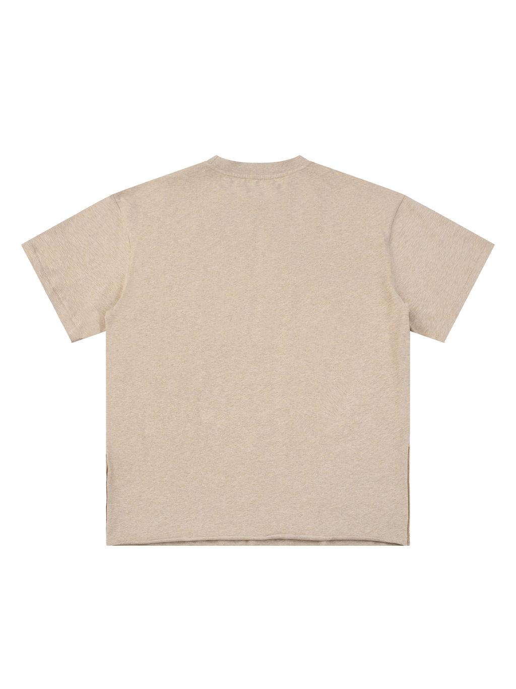 Off Script Essential Cotton T-Shirt - Khaki Flower Grey back view