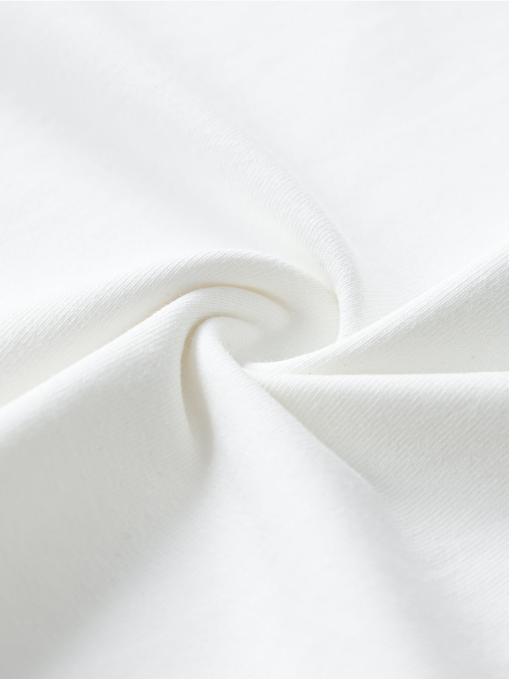 White unisex half-sleeve ribbed T-shirt - cotton-spandex fabric texture detail