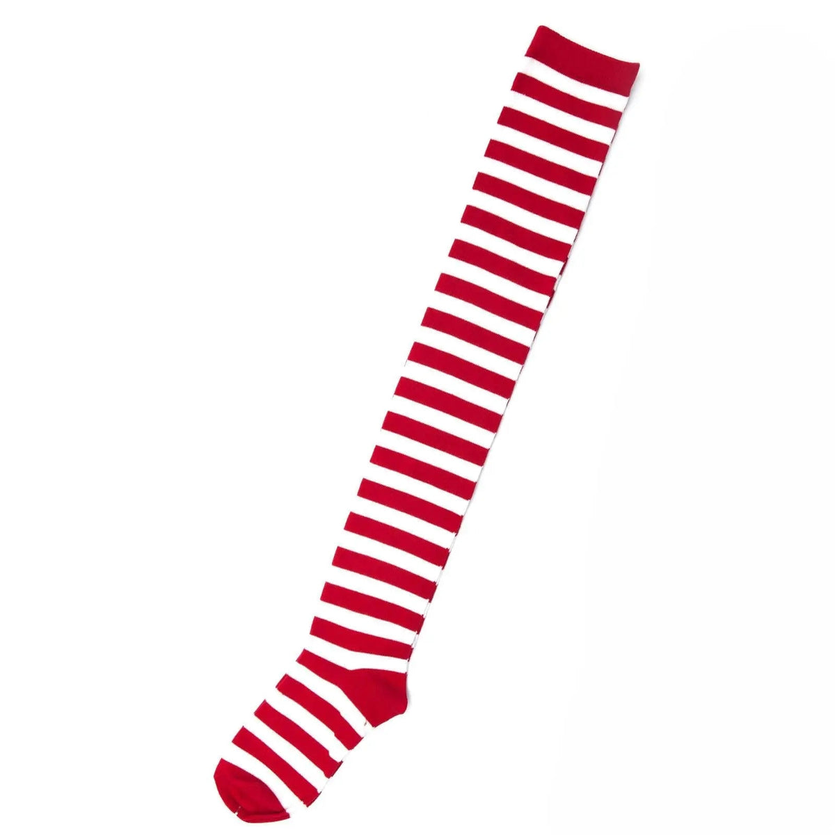 Ladies Red White Striped Womens Cotton Knee High Socks Over the Knee Thigh High