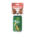 Green squeaky soft drink can dog toy