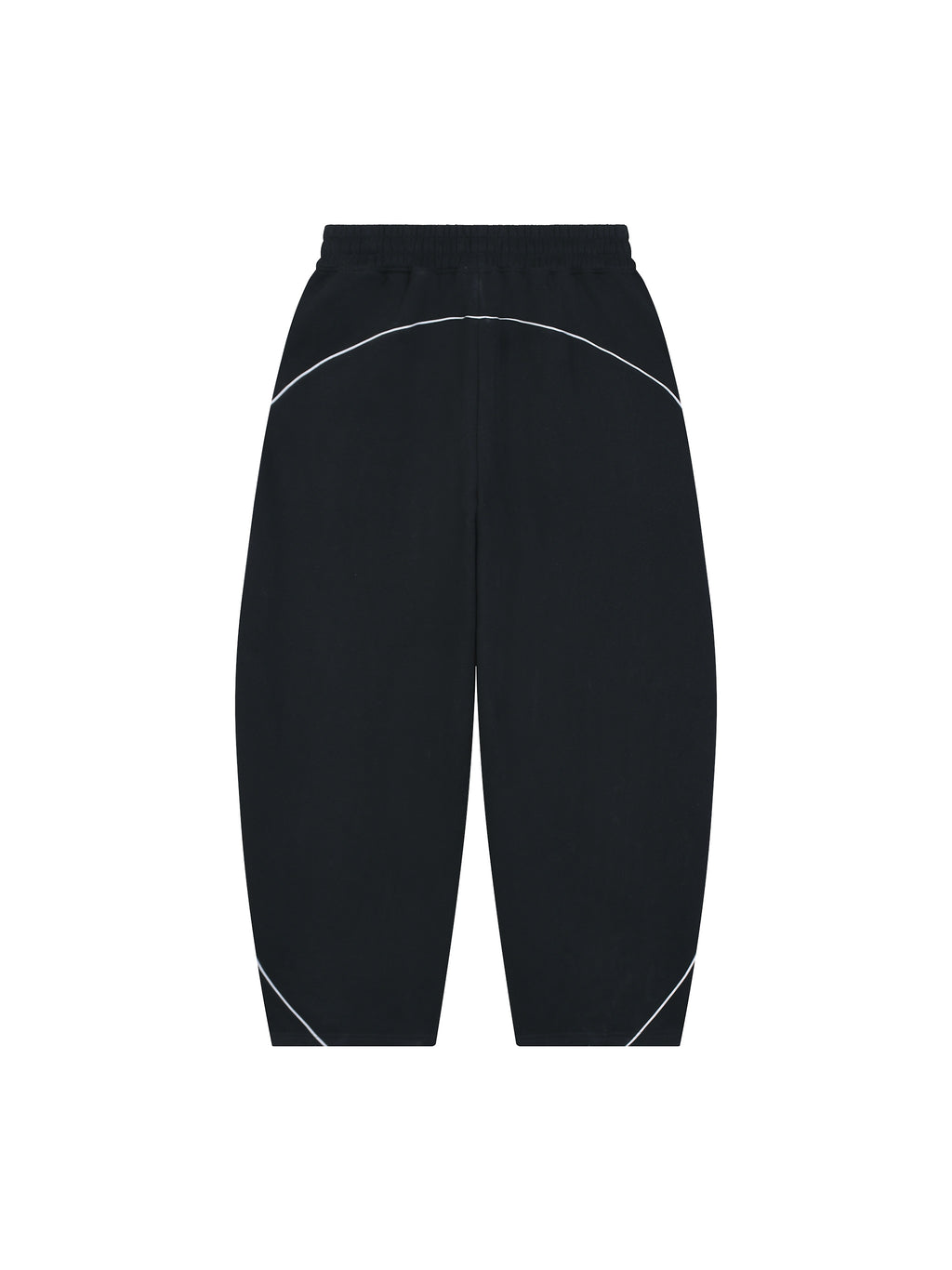 Unisex Piping Fleece Barrel Leg Sweatpants – Black back