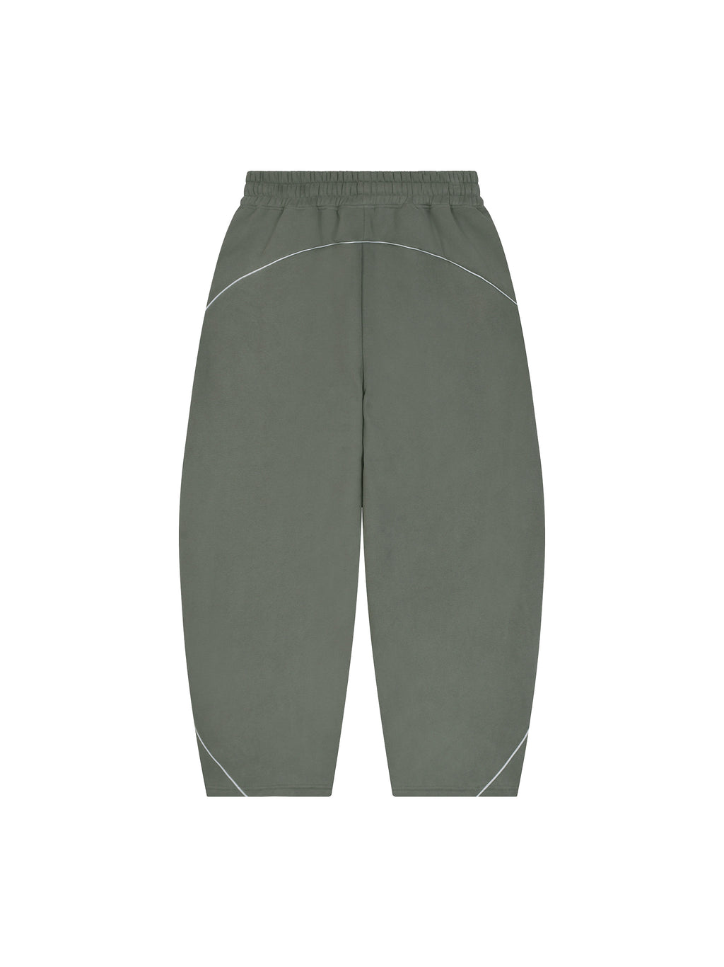 Unisex Piping Fleece Barrel Leg Sweatpants – Medium Gray back