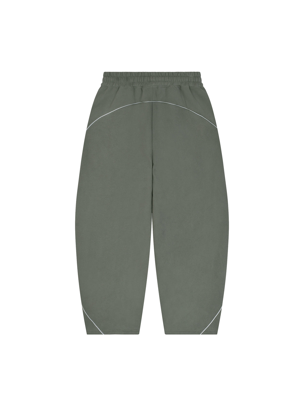 Unisex Piping Fleece Barrel Leg Sweatpants – Medium Gray back