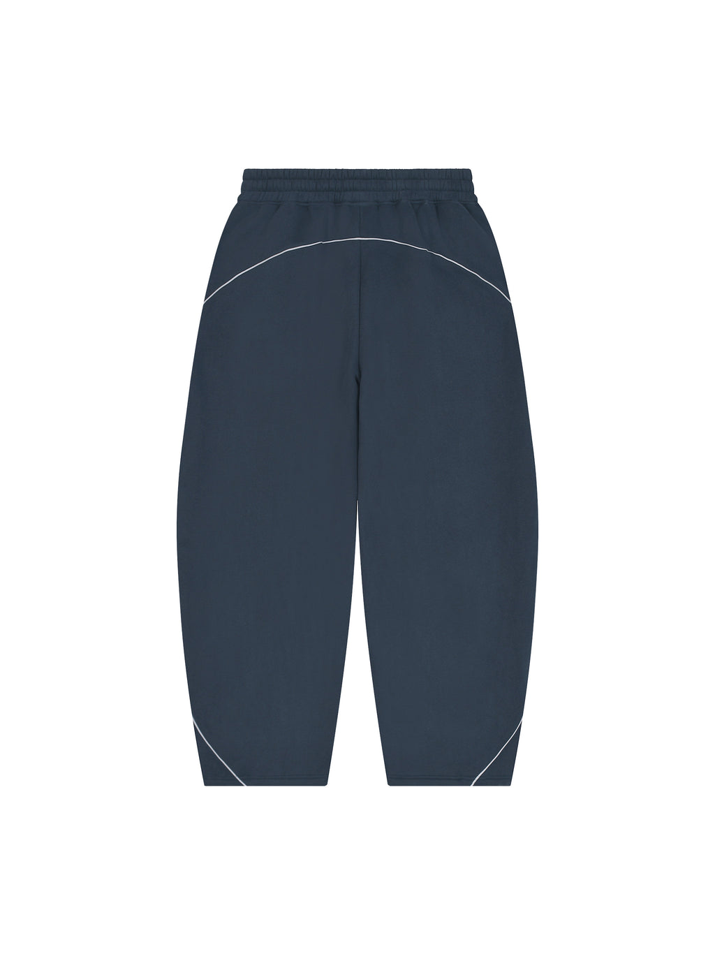 Unisex Piping Fleece Barrel Leg Sweatpants – Navy Blue back