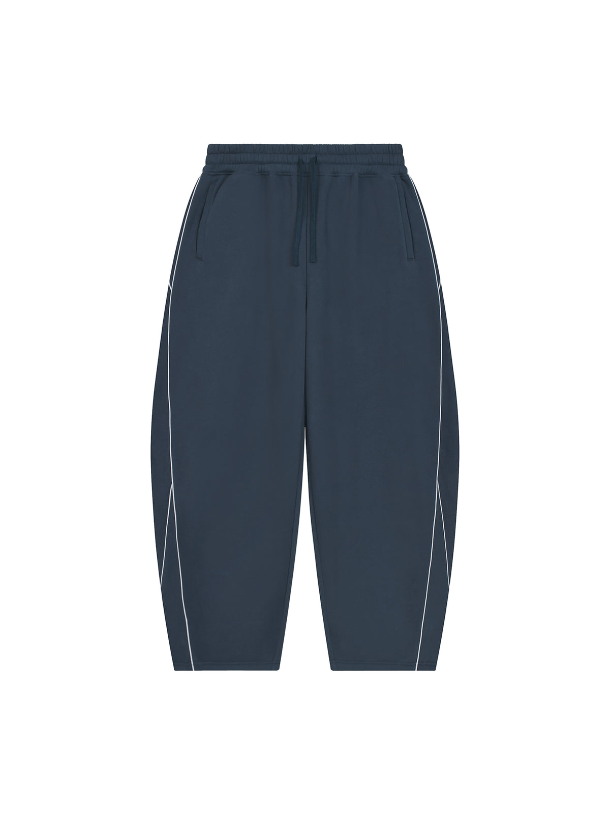 Unisex Piping Fleece Barrel Leg Sweatpants – front product view