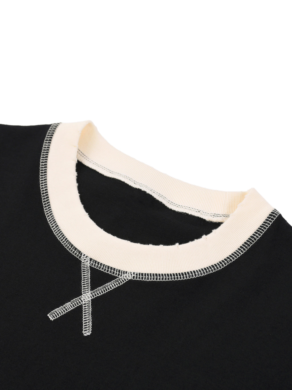 Off Script Unisex Contrast-Stitched Ringer T-Shirt - contrast neckline detail
